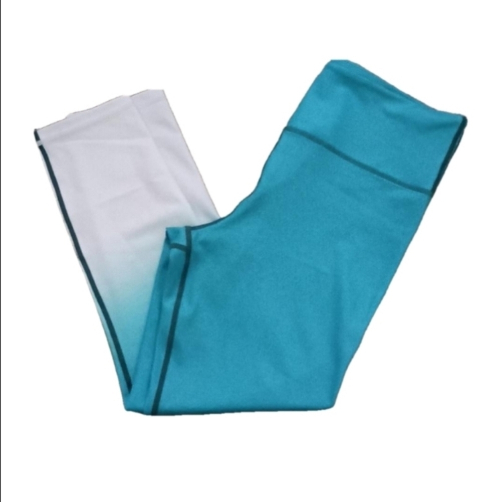 Zyia Active Teal/White Ombre Leggings Size 14-16